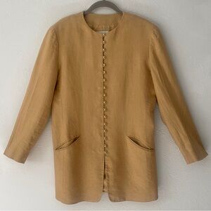 Vintage Emanuel Ungaro Gold Button Linen Blazer